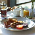 Full English Breakfast, with coffee and orange juice in The Foundry Restaurant at Mercure Sheffield Parkway Hotel